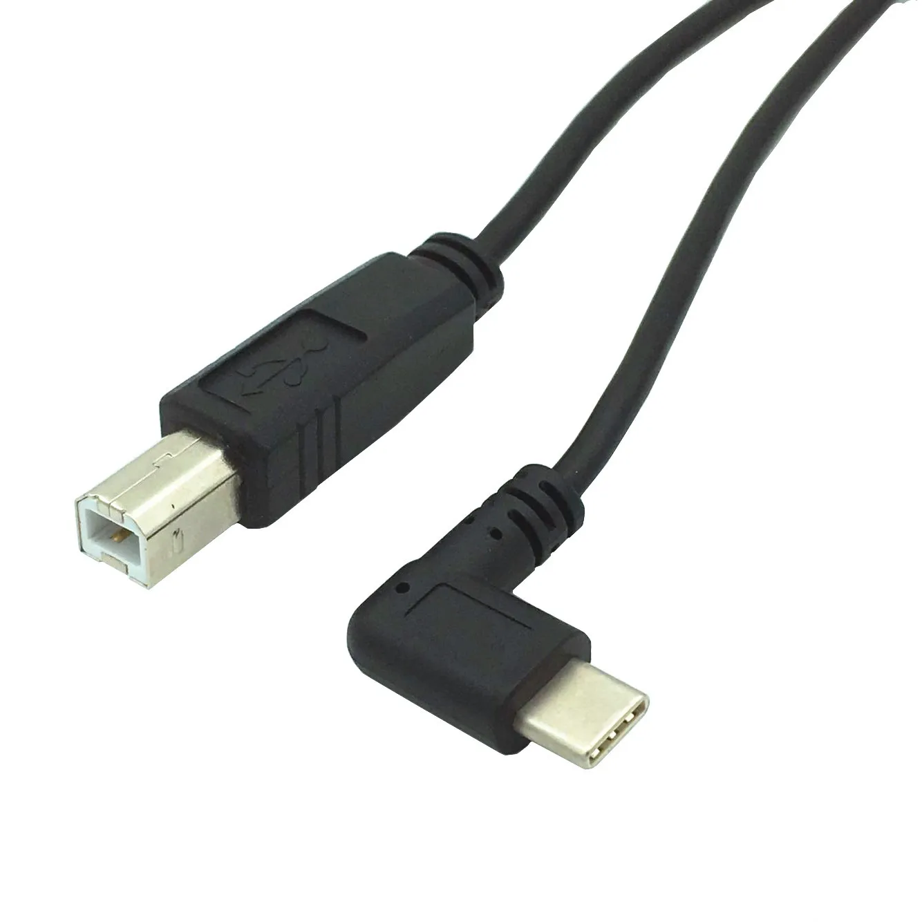 90 градусов прямоугольный USB-C USB 3,1 type C мужской разъем для USB 2,0 B Тип Мужской кабель для передачи данных для сотового телефона и Macbook и ноутбука