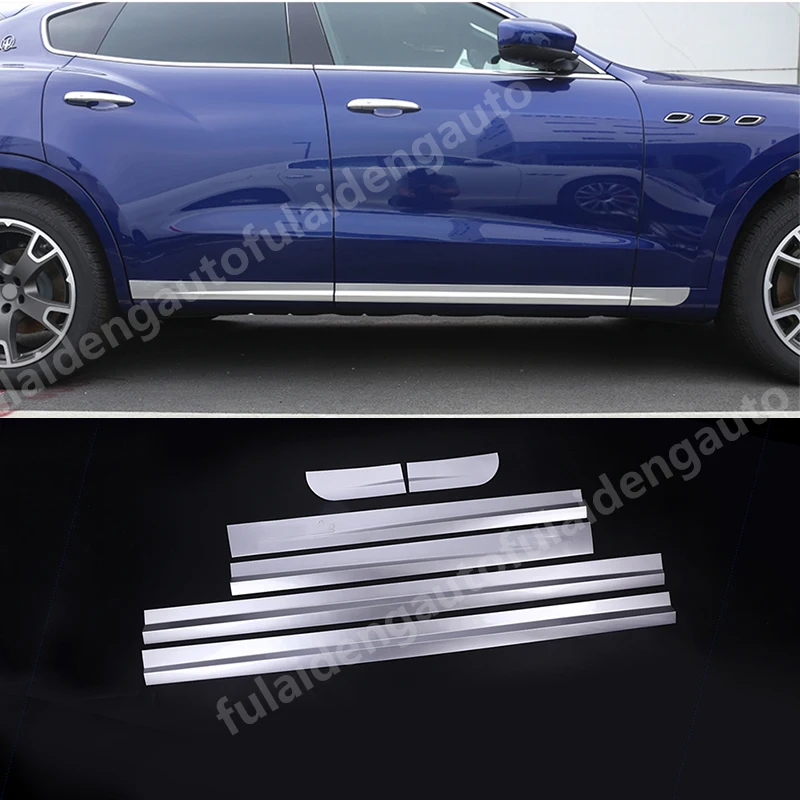 6 шт. для Maserati Levante- ABS хромированные боковые юбки спойлер для губ бампер отделка двери Кузова Боковая Отделка молдинг автомобильные аксессуары
