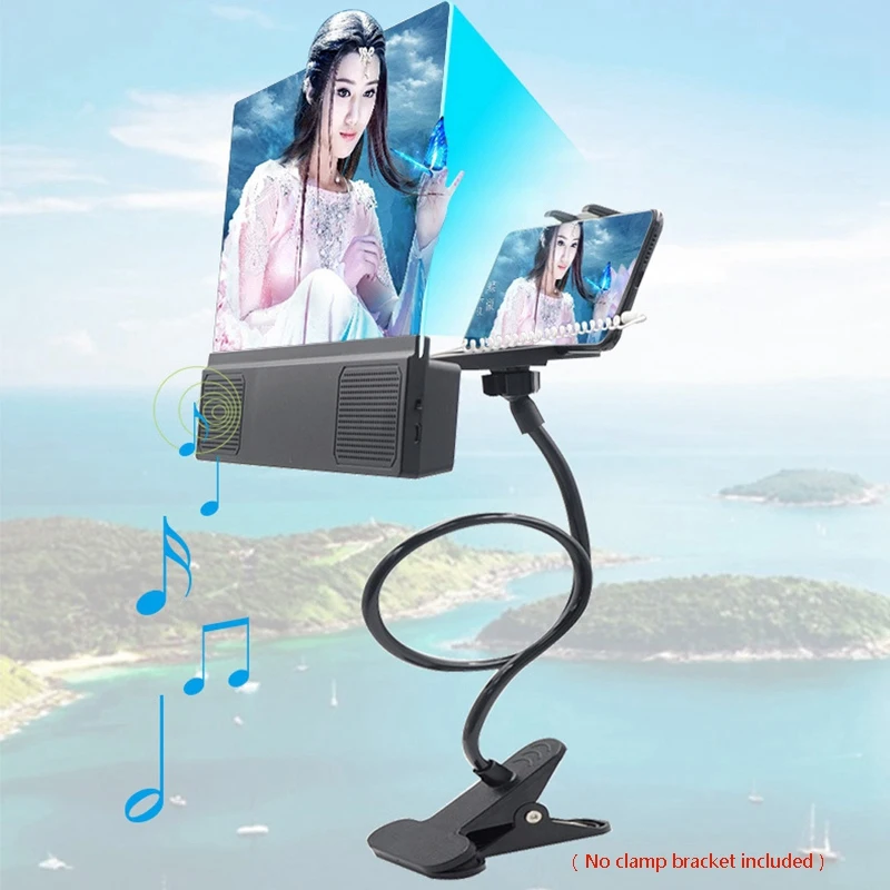 Мобильный телефон 3D HD Экран усилитель 12-дюймовый настольный стенд Экран усилитель с аудио