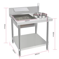 WK-800 Breading Table Commercial Stainless Steel Breading Table Fried Chicken Breading Machine Burger Shop Equipment 2