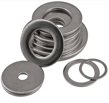 

20pcs M8 M10 M12 M14 M16 flat gaskets round washers 16mm-24mm OD stainless metal material gasket spacers 1.6mm-3mm length