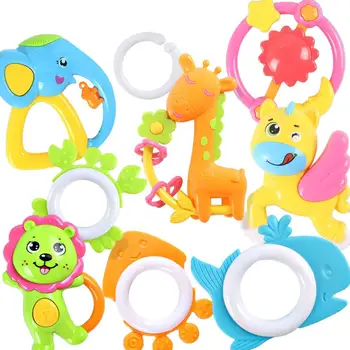 

Kuulee 9PCS Baby Cute Rattle Tooth Gum Cartoon Colorful Molar Stick Training Tooth Toy Baby Puzzle Baby Toy