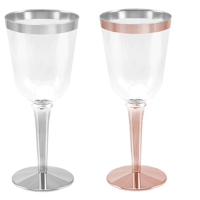 Copas de vino de plástico duro para fiesta de boda, vasos de agua