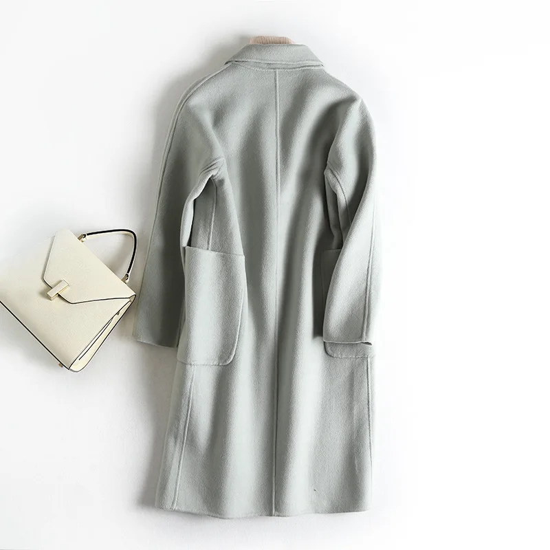 TESSCARA Women Autumn& Winter Elegant Wool Blend Jacket Coat Female Basic Jackets Designer Office Long Outerwear& Coats