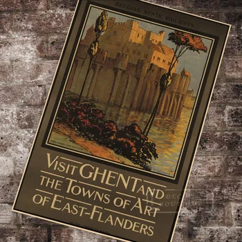 

Sweden Vintage Travel Poster Visit Ghent and towns of Art Classic Canvas Paintings Vintage Wall Posters Stickers Home Decor Gift