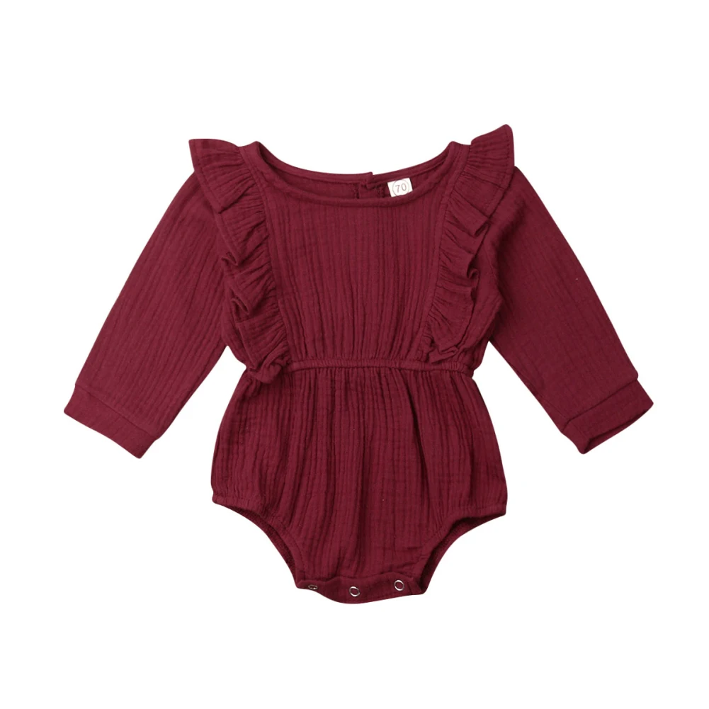 0-2Y Autumn Kid Baby Girl Clothes Long Sleeve Romper Jumpsuit Overall Outfit Spring Fashion Casual Lace Cotton Infant Bodysuit