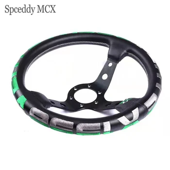 

Spceddy MCX 13 Inch 320mm Suede Leather Racing Sports Steering Wheel Embroidery Leather Racing Steering Wheel With Logo Pattern