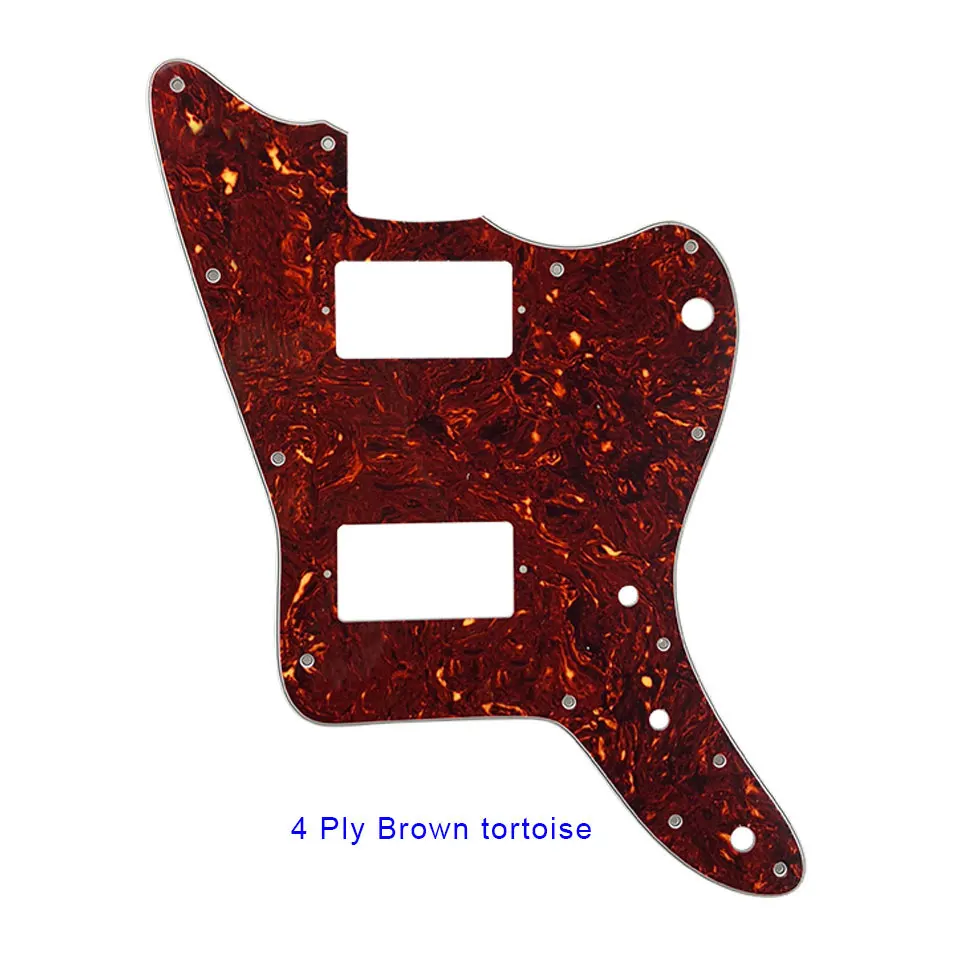 4 Ply brown tortoise Pleroo Great Pickguard для 13 винтовое отверстие без отверстия сверху слева Япония Jazzmaster Гитара Pickguard с PAF Humbucker без моста - Цвет: 4 Ply brown tortoise