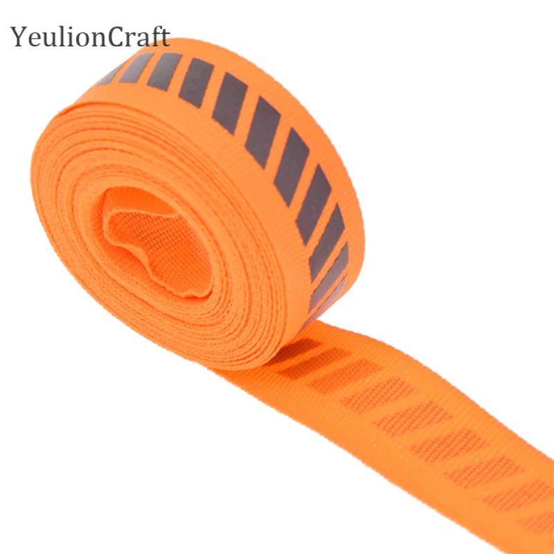 YeulionCraft 2,2x500 см Светоотражающая эластичная лента для одежды оранжевый черный цвет пояс тканевая лента Diy украшение дома