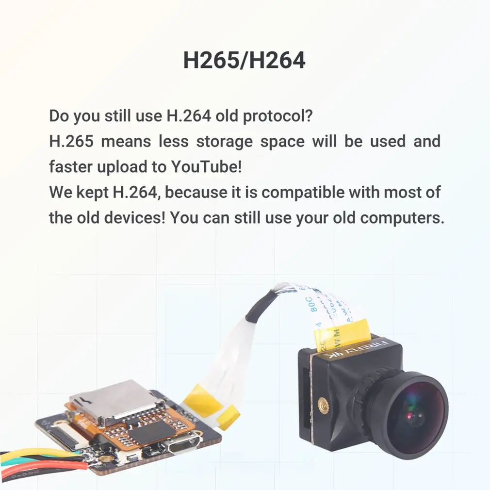 

Hawkeye Firefly Split 4K 160 Degree HD Recording DVR Mini FPV Camera WDR Single Board Built-in Mic Latency Camera for RC Drone