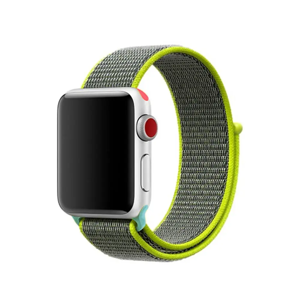 Flash yellow 1 hit Нейлоновый ремешок для apple watch 5 4 band correa apple watch 44 мм 42 мм 40 мм 38 мм iwatch 5 4 3 2 1 цветной браслет - Цвет ремешка: Flash yellow 1 hit