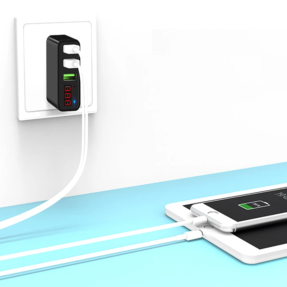 100 шт универсальное USB зарядное устройство с 3 портами A Быстрая быстрая зарядка дорожный адаптер зарядное устройство портативная вилка для iph для планшета Android