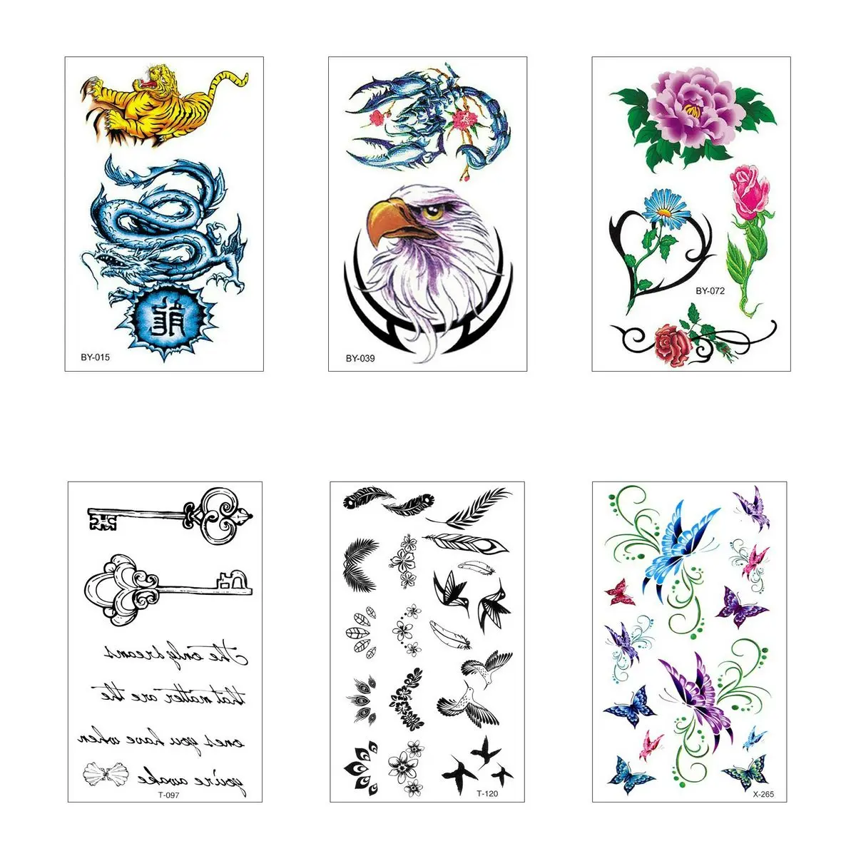 

6PCS/Lot Tatoo Fake Tattoo Children Hand Man Tatoos Kids Temporary Paper Girls Sticker Sleeve For Men Tatu Waterproof Tattos