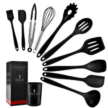 

10PCS Cooking Utensils Baking Tools with Storage Box Silicone Kitchenware Cooking Utensils Set Heat Resistant Kitchen Non-Stick