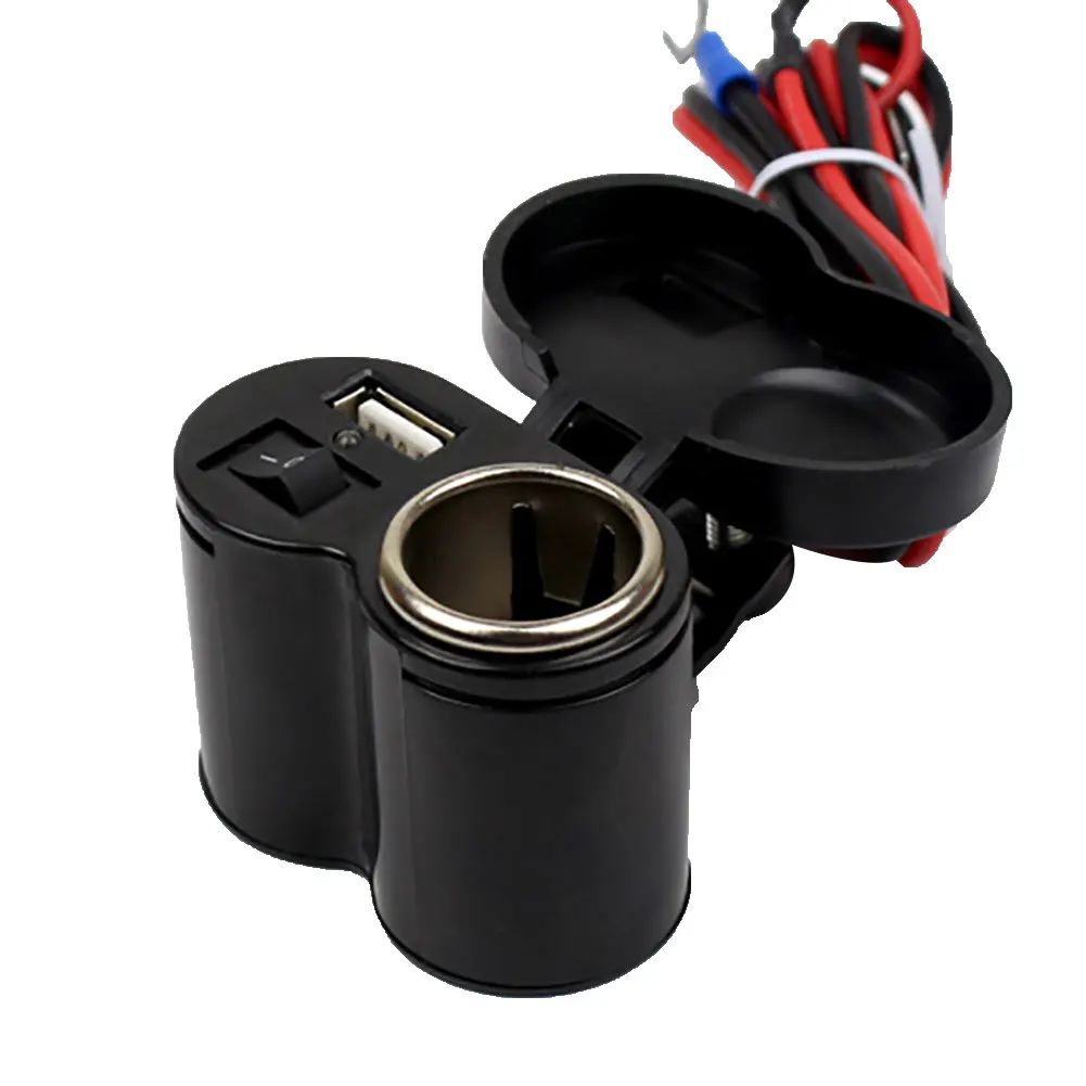 12 V-24 V мотоциклов USB Зарядное устройство Водонепроницаемый сигарету-te Зажигалка для сигарет розетка с зажимом