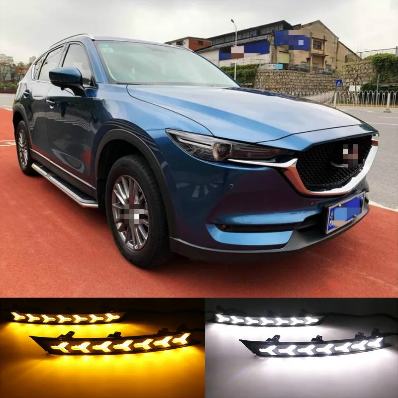 

2 шт. DRL 12V Светодиодный светильник дневного света противотуманная фара украшение для Mazda CX-5 CX5 2017 2018 2019
