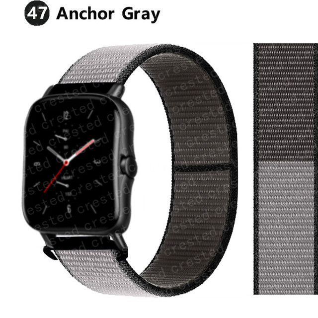 Nylon band For Amazfit GTS/2/2e/GTS2 Mini/GTR 3 Pro 42mm/47mm/GTR2/2e/stratos 2/3 Sport Loop Bracelet Amazfit bip strap