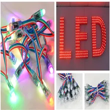200 шт./лот WS2801 светодиодная точечная лампа RGB 12 мм Водонепроницаемые провода с подсветкой IP68 адресуемых полный цвет DC5V светодиодные пиксельные модули
