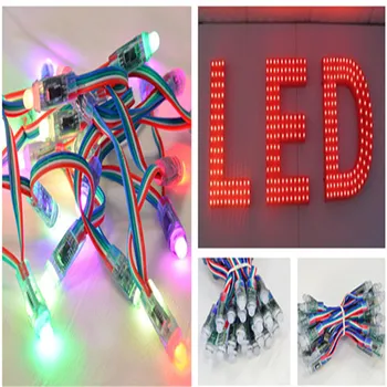 

200pcs/lot WS2801 LED pixel Light RGB 12mm led string Waterproof IP68 Addressable full color DC5V LED pixel modules