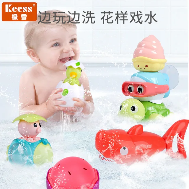 Douyin, стиль знаменитостей, keess ji xue, игрушки для воды, детская ванна, для ванной, акула, водяной пистолет, весна, для плавания, свиная кожа, ванна
