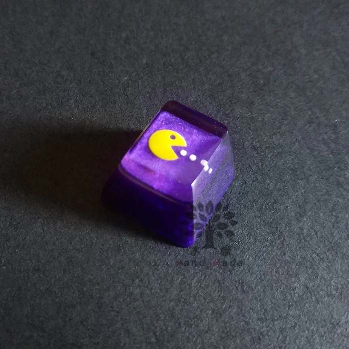 Translúcido para Interruptores Cap para Pacman Handmade Resina Personalidade Chave Teclado Mecânico Backlit Keycap mx 1pc