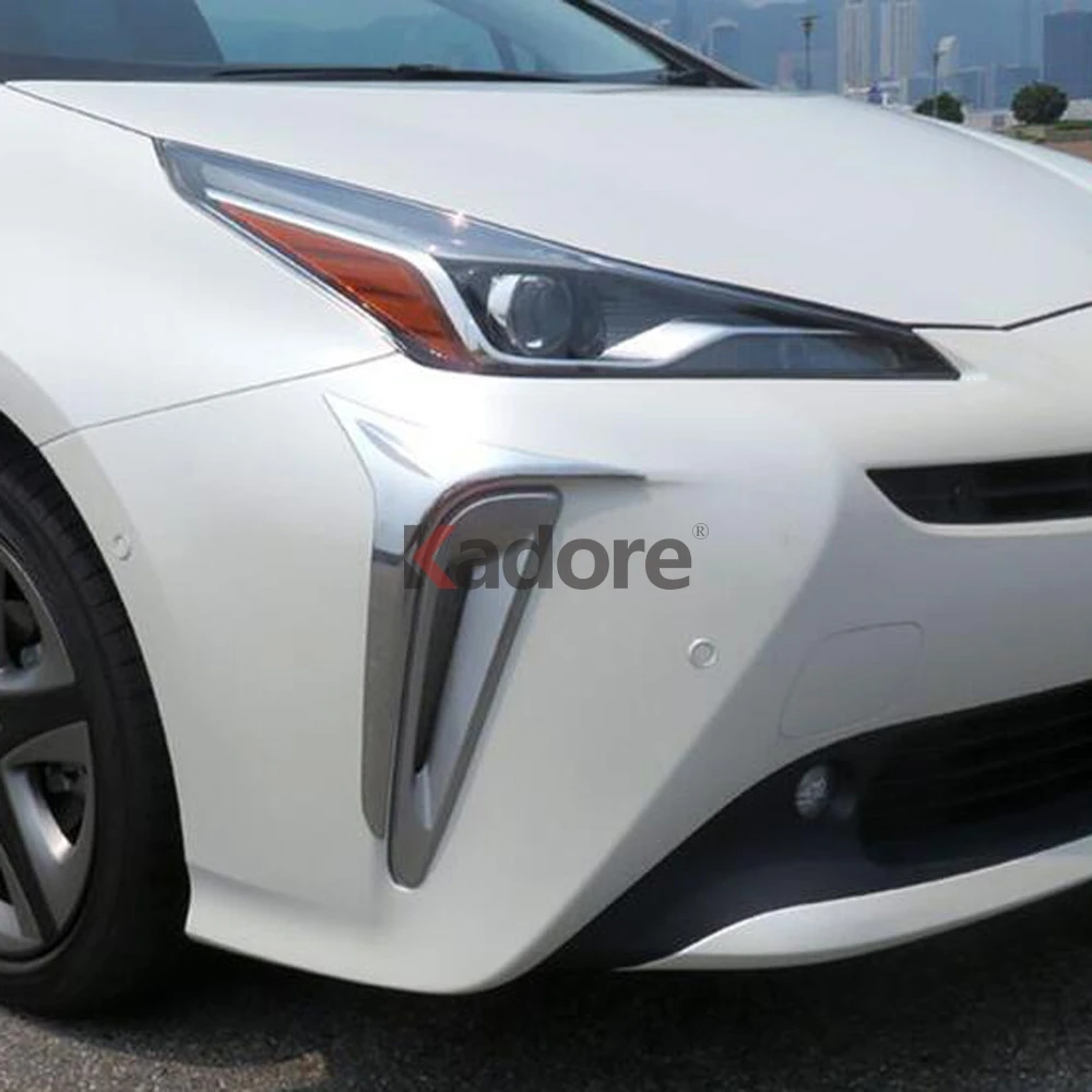 Для Toyota Prius Hatchback хромированный передний противотуманный светильник крышка лампы для бровей век гарнир стримеры внешняя отделка противотуманная