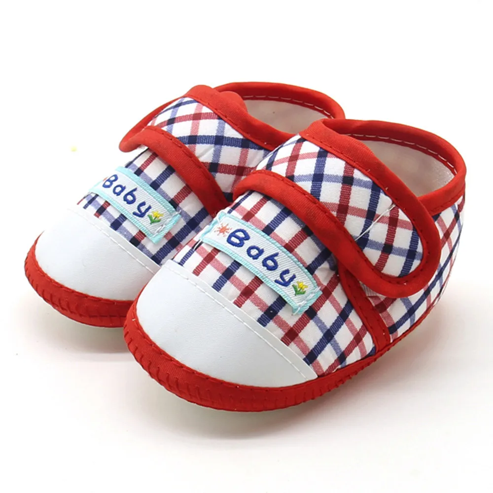 Одежда для новорожденных; детская обувь для мальчиков и для девочек на мягкой подошве хлопковой ткани в клетку для детей, начинающих ходить; Теплые повседневные туфли на плоской подошве Повседневное модные Bebek Ayakkabi