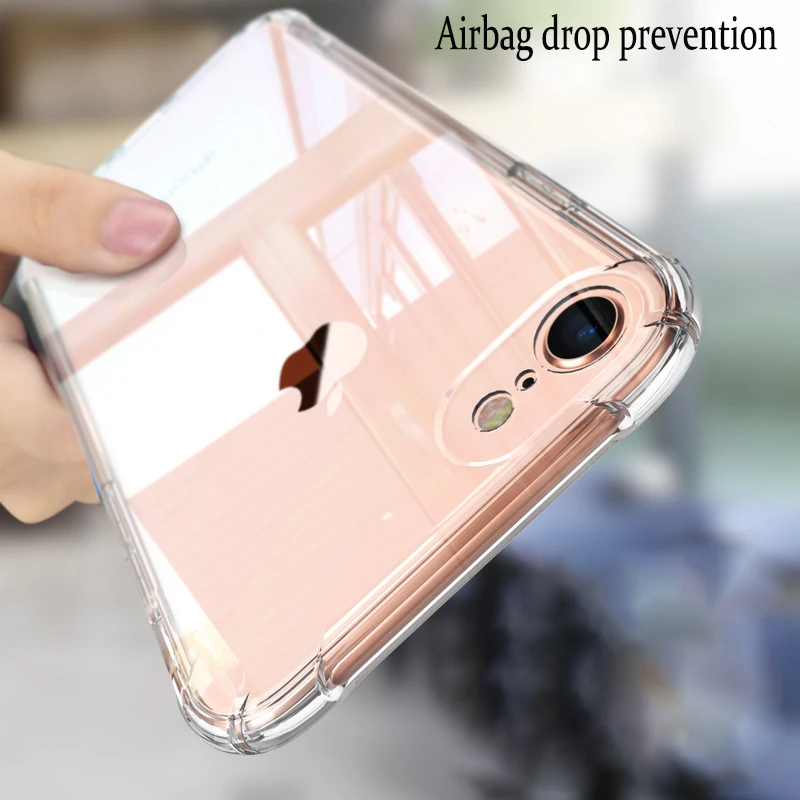 

Transparent Soft Silicone Phone Case For iPhone xsmax xr xs x 6s 6 7 8 Plus Airbag Full Protection Thin Section