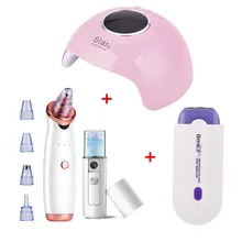 Электрический прибор для удаления угрей, вакуумные всасывающие поры лицо, очиститель+ машина для удаления волос+ мини нано-спрей+ Сушилка для ногтей 45