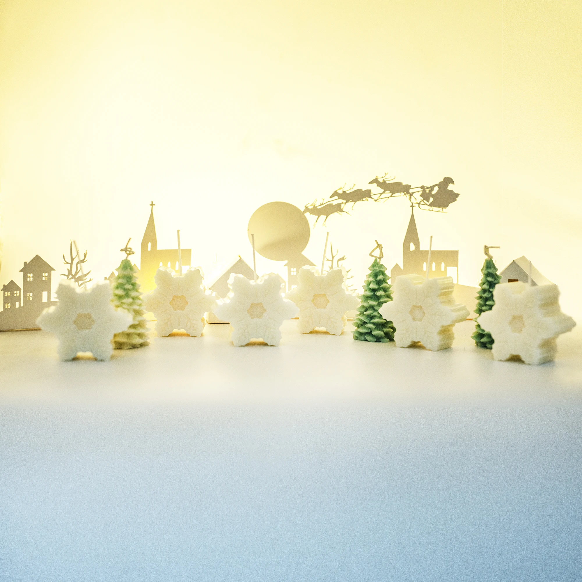 Рождественские свечи в виде белых снежинок набор из 6 шт. разумная цена форме