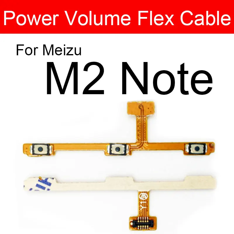Гибкий кабель питания для Meizu Meilan M1 M2 M3 M3s M5 M5s M5c M6 M6S Max Note, кнопка переключения, боковой гибкий ленточный ремонт - Цвет: M2 Note