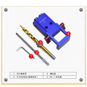 

Mini Style Pocket Hole Jig Kit System Joinery + Step Drill Bit & Accessories Wood Work Tool Set