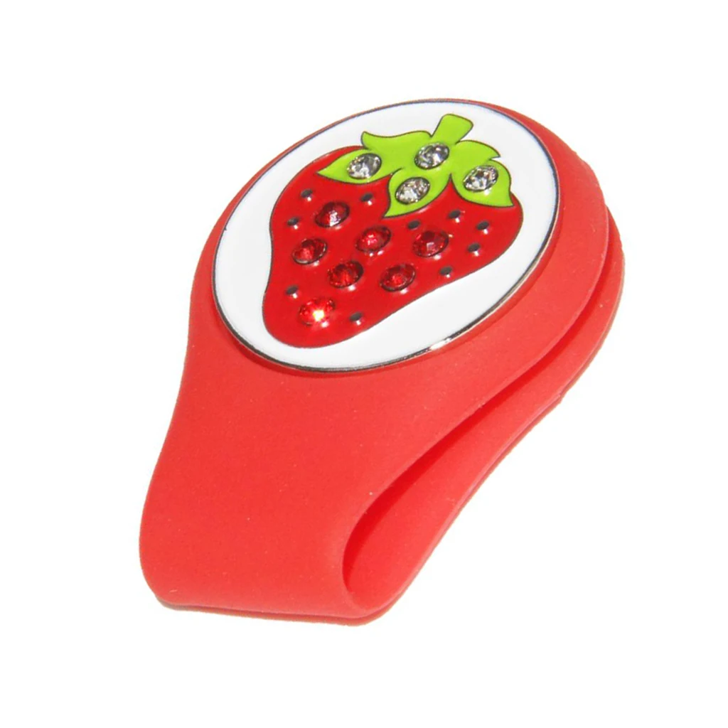 Magnetic Golf Ball Marker Golf Hat Cap Clip Novelty Fruit Pattern Golf Gift for Women Lady Kids -Multiple Colors