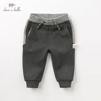

DB12063 dave bella autumn baby boy fashion solid pants children full length kids pants infant toddler dark gray trousers
