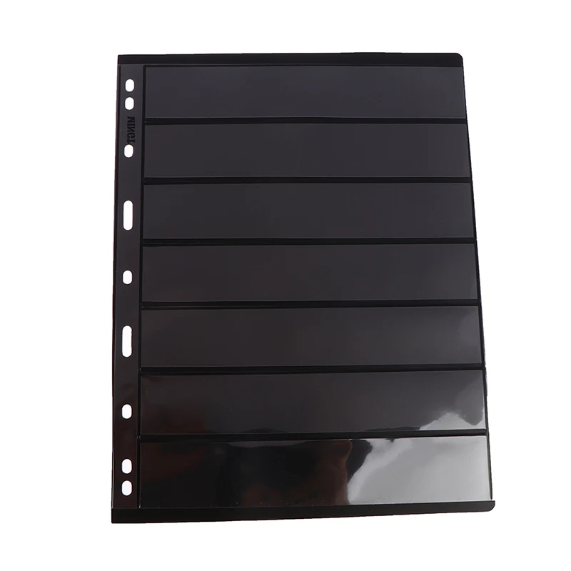 10Pcs 7 Grid Postage Stamp Album Pages Coin Collection Stamps Holder loose-leaf Loose-leaf Stamp Book Banknotes stamp album