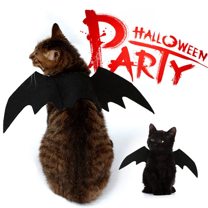 

2019 New Halloween Pet Dog Costumes Bat Wings Vampire Black Cute Fancy Dress Up Halloween Pet Dog Cat Costume