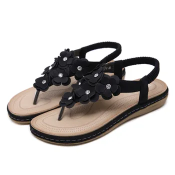 

Bohemian Flower Sandals Women Flat Beach Flip Flops Shoes Ladies Sandals Casual Summer Femal Shoes Sandals Ladies Shoes