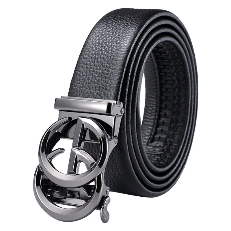 

2019 new automatic buckle men's belt fashion business belt brand name men's top leather luxury belt father gift