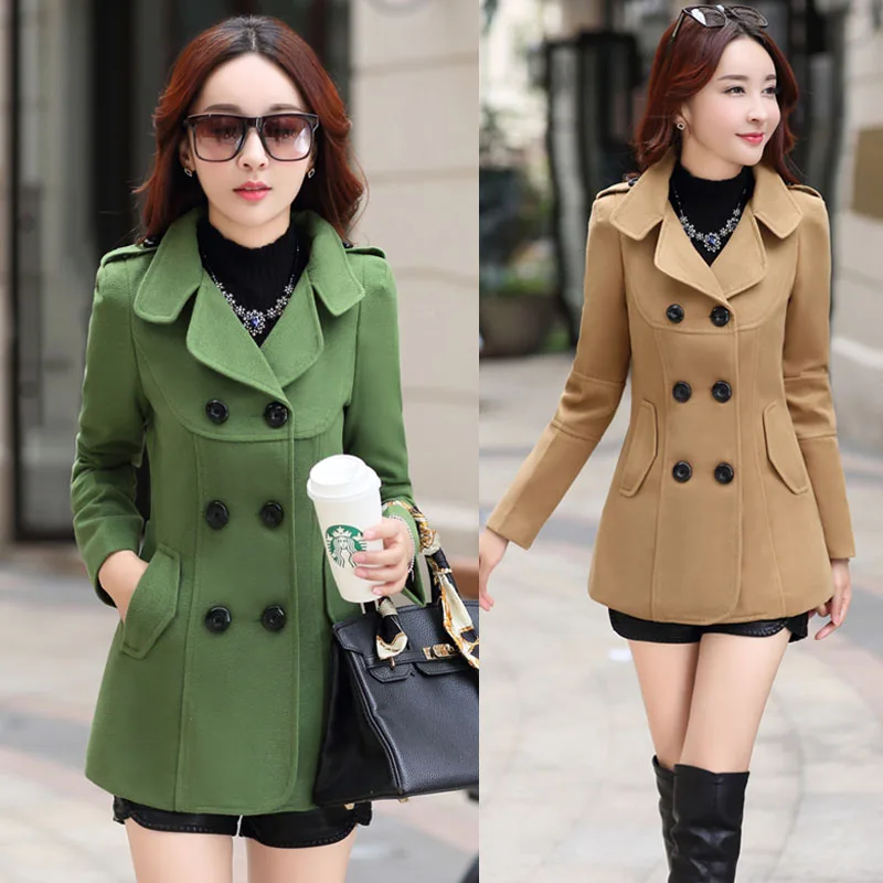 LUZUZI зима Kleding Korte Wollen Jas Vrouwen Jas Koreaanse Herfst Wollen Jas Mode двубортный Jas Elegante Blend