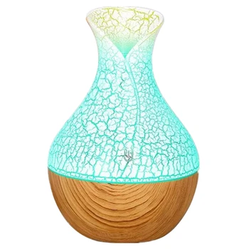 

HOT！-Wood Grain Electric Air Humidifier Ultrasonic Essential Oil Diffuser Aromatherapy Led Night Light