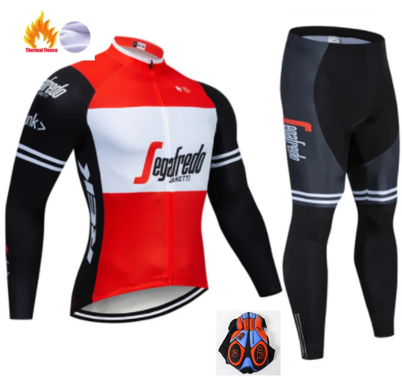 Winter Cycling set2 Черно-белая одежда с длинным рукавом для треккинга на велосипеде, Теплая Флисовая одежда Ropa Invierno для горного велосипеда, зимняя одежда для велоспорта - Цвет: Winter Cycling set2