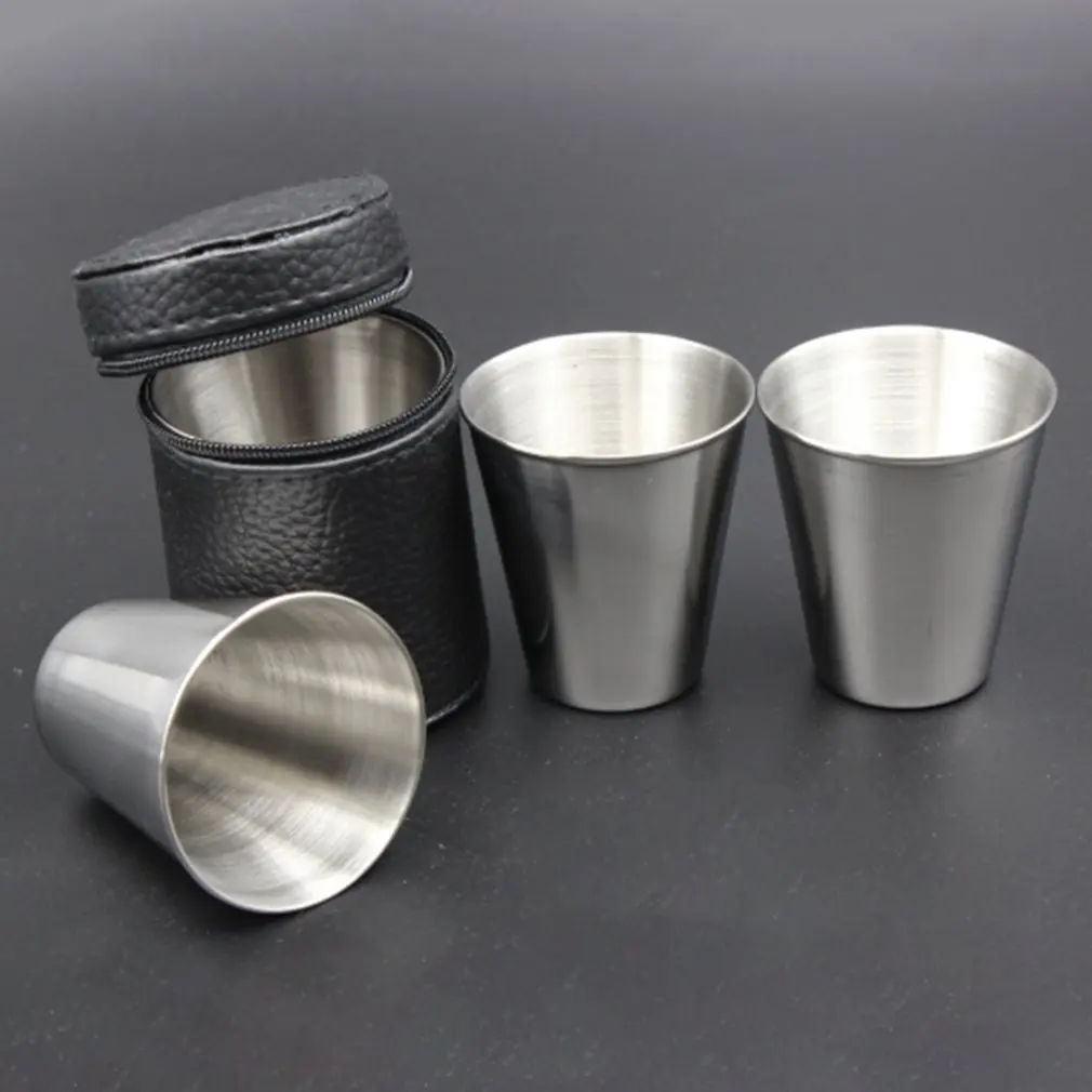 30ML Compact Size 1PCS Stainless Steel Cover Mug Camping Cups Mug Drinking Coffee Tea Beer for Outdoor Travel