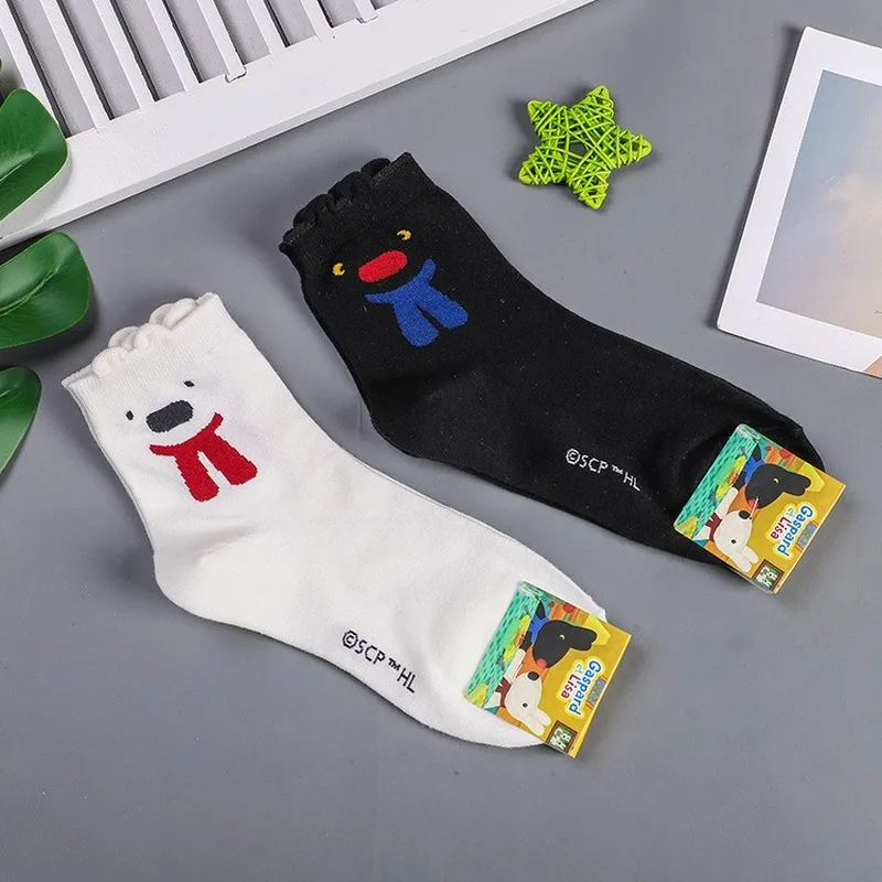 Женские носки с рисунками из мультфильмов; теплые милые носки Kawaii; забавная уличная одежда из хлопка; Модные Повседневные Дышащие носки в Корейском стиле; Calcetines Happy
