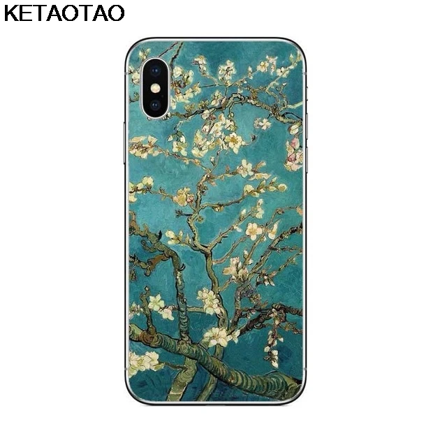 KETAOTAO Ван Гог чехол для телефона s для iPhone 4S SE 5C 5S 6S 7 8 Plus X XS XR 11 Pro для samsung чехол из мягкого ТПУ резины силикона - Цвет: Зеленый