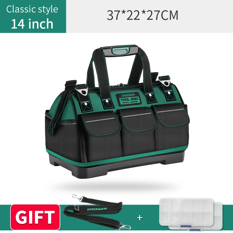 Greener Multi-Function Tool Bag 1680D Oxford Cloth Electrician Bag, Multi-Pocket Waterproof Anti-Fall Storage Bag mechanic tool bag Tool Storage Items