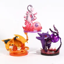 Аниме мультфильм монстр Mewtwo Gengar Charizard ПВХ фигурка Коллекционная модель игрушки