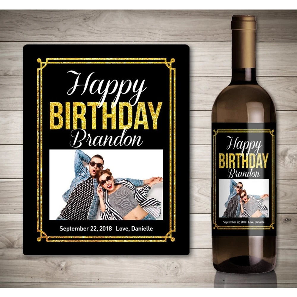 Personalized Birthday Wine Label, Wine Bottle Label, Custom Wine Bottle Stickers, Wine Label,Special Birthday Gift Wine Stickers