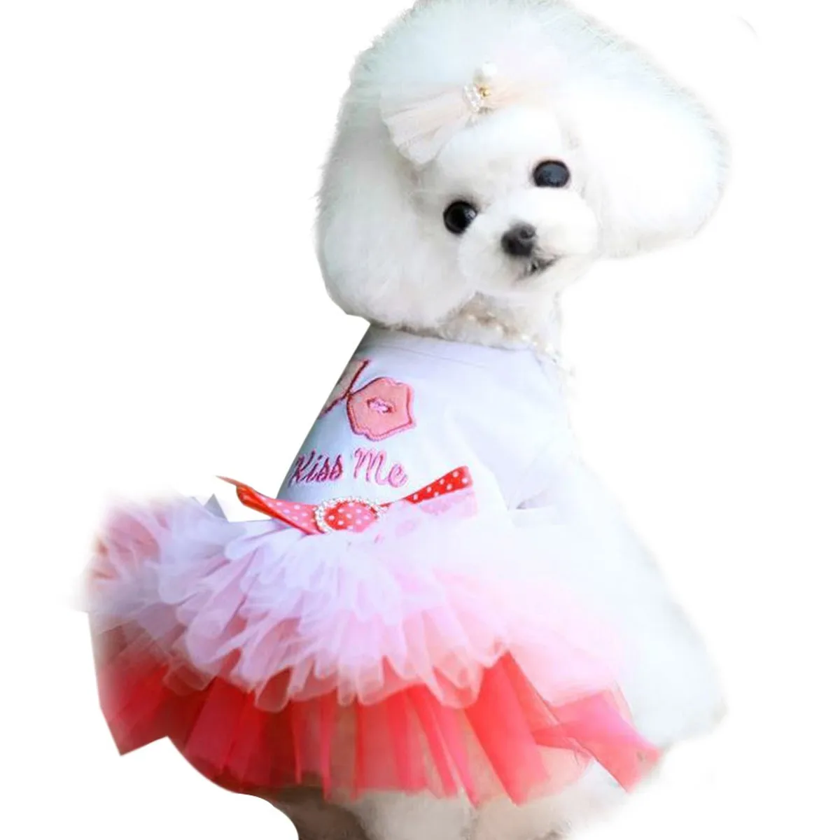 Vestidos de princesa para perros y gatos pequeños, tutú de encaje, ropa rosa, suave, sin mangas, Verano