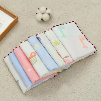 

Newborn Baby Face Towel Infant Bath Towel Cotton Towel 6 layers Blanket 25*50cm Summer Printing baby care YJM004