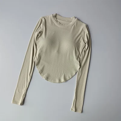 thumbnail image 1 of Camiseta deportiva de manga larga sin costuras para mujer, camiseta sin mangas para Yoga, gimnasio, entrenamiento, ejercicio, camisola, 1 of 6
